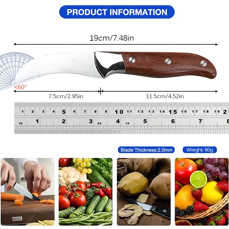 WXCOO Hand Forged Pork and Lamb Knife Kitchen Boning Knife Stainless Steel Fruit Paring Knife Steak Knife BBQ Kitchen Supplies