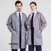 Anti Static Lab Coat Blue Women Men Lab Supplies Female Male Food Factory Uniforms Long Sleeves Electrical Robes Worker Uniforms