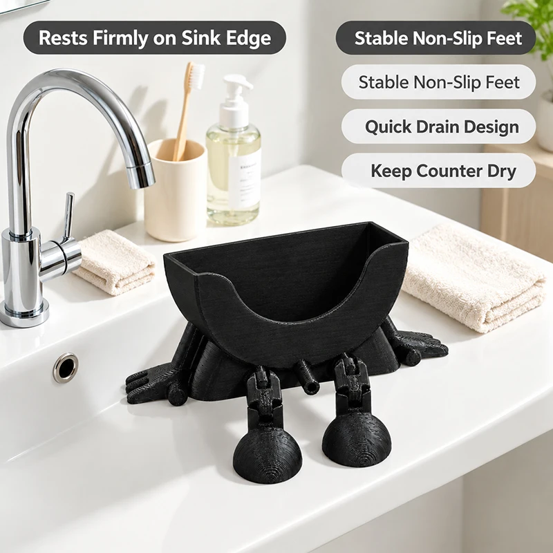 1/2pcs Cute Hanging Sponge Holder with Drainage, New Sponge Holder with Drainage Featuring Legs and Open Draining Design