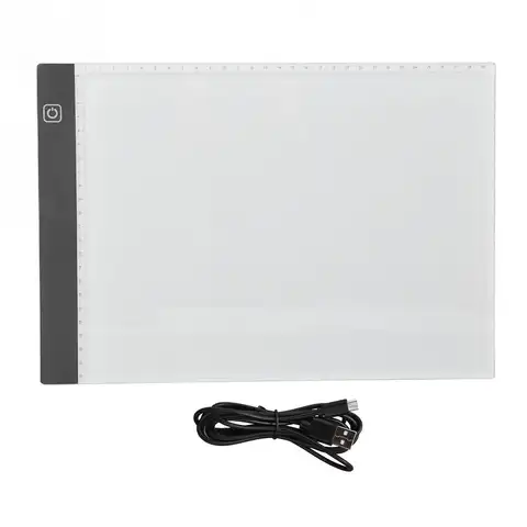 A4 LED 터치 드로잉 패드 - 스케치 및 스케일링을 위한 3단계 조절 가능한 밝기 및 스케일을 갖춘 초박형 3.5mm 복사 보드