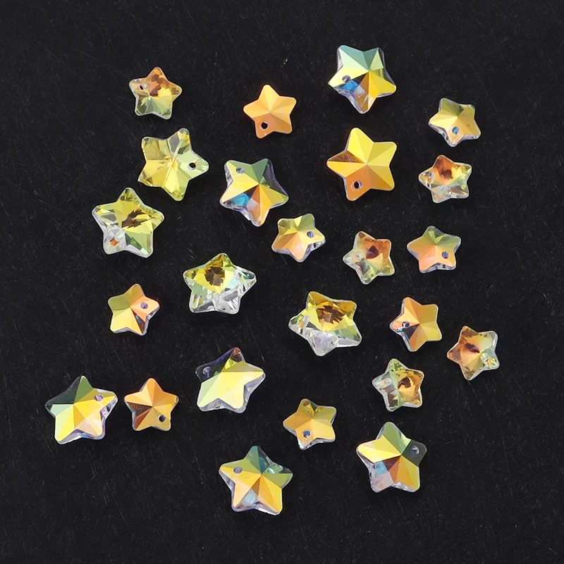 

20PCS/Lot Fashion Crystal Glass Pendants Star Shaped Bead Charms Acessories For Diy Earings Eecklaces Bracelets Making