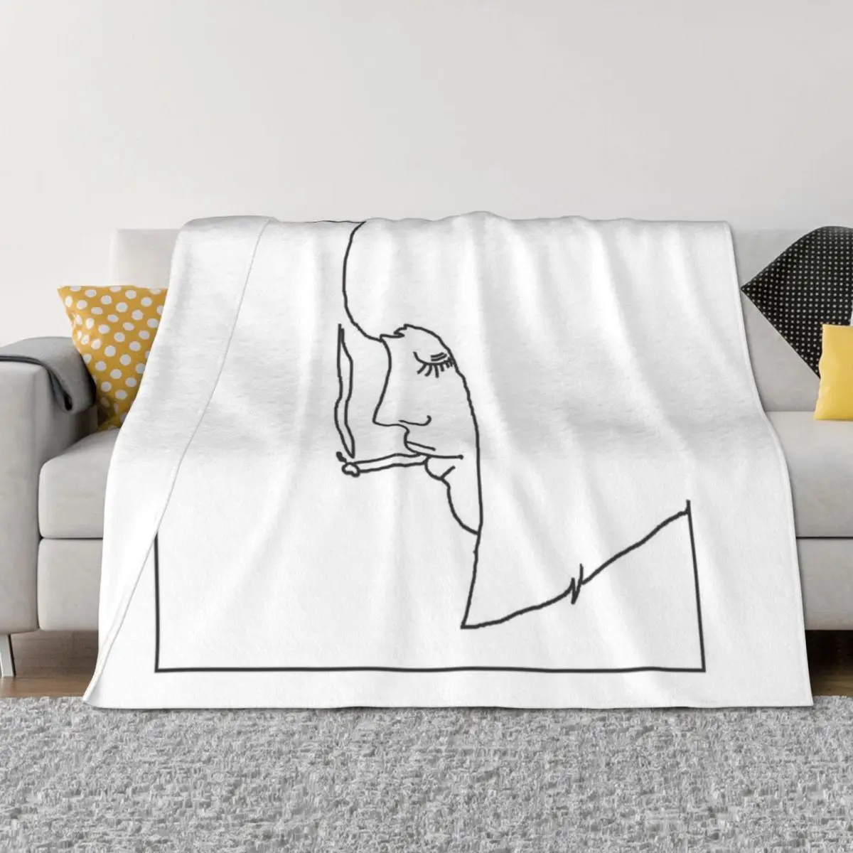 

girl smoking a cigarette Throw Blanket Hairys Winter beds Decoratives Blankets