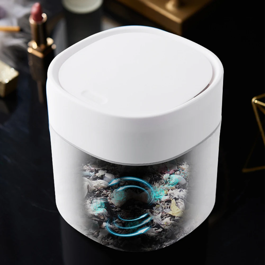 

Mini Wastebasket Plastic Desktop Garbage Bin Nordic Style Sundries Barrel Box Removable Lid for Office Desk Bathroom Vanity