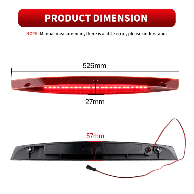 1 قطعة LED عالية الثالث ضوء الفرامل الإضافية الخلفية إشارة الذيل مصباح لمرسيدس بنز V-Classe فيتو فيانو W639 03-14 الدخان الأحمر عدسة