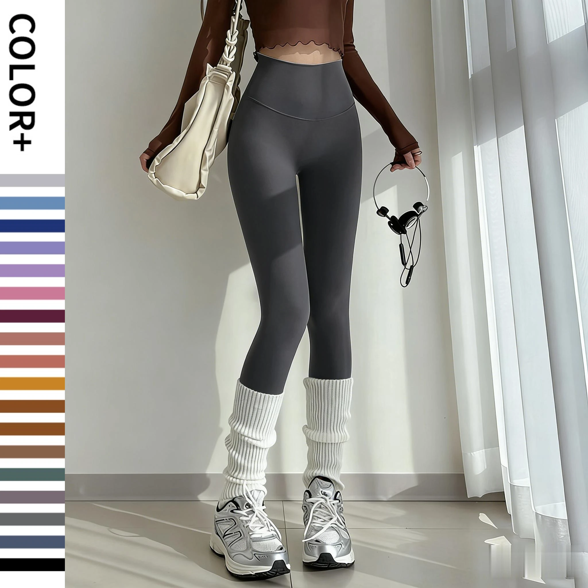 

Women's Yoga Pants Peach Hip Lift No Embarrassment Line Sports Leisure Versatile Anti-light Transmission Bending Without Curling