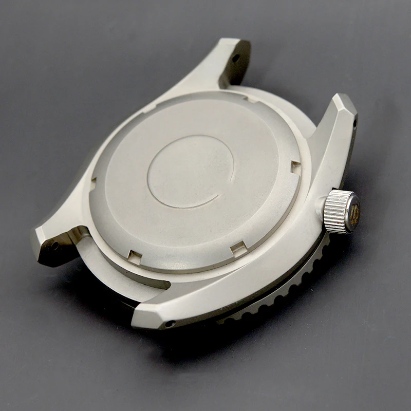Watch Case Back Sand Blast Titanium Color Fit NH35 NH36 Movement For SKX007 SKX009 6105 Tuna Canned Shell Watch Case With O-Ring