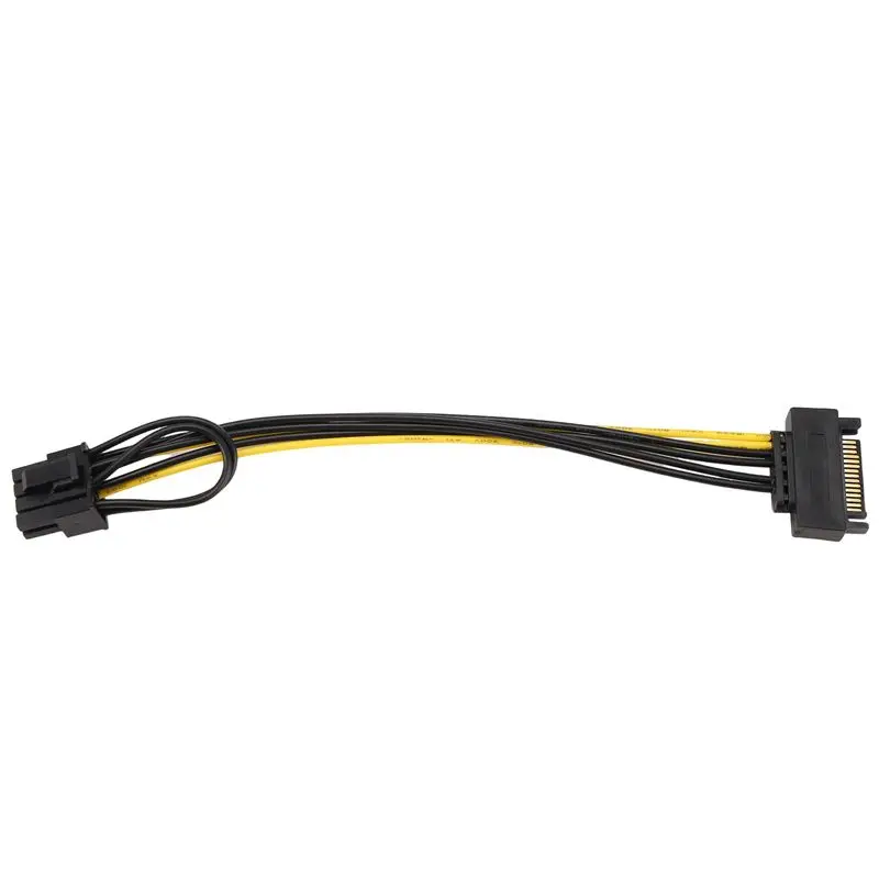 A41Z-15Pin SATA Male To 8Pin(6+2) PCI-E Power Supply Cable SATA Cable 15-Pin To 8 Pin Cable 18AWG Wire For Graphic Card