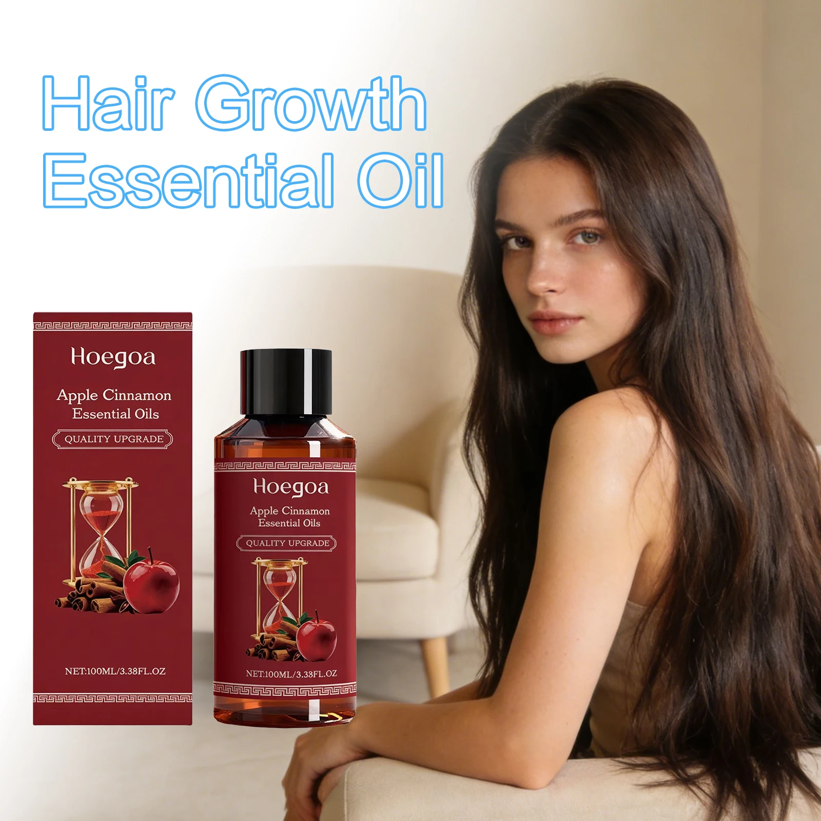 OCEAURA Apple Cinnamon Hair Growth Essential Oil Repair Damage Eliminate Frizz Hydration Reduce Loss Hair Nourish Essential Oil