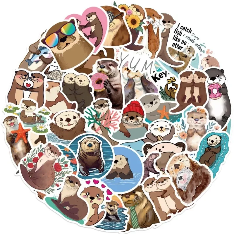 10/50Pcs Cute Animal Otter Stickers DIY Waterproof Scrapbooking Hand Account Diary Collage Material Stationery Sticker Decal