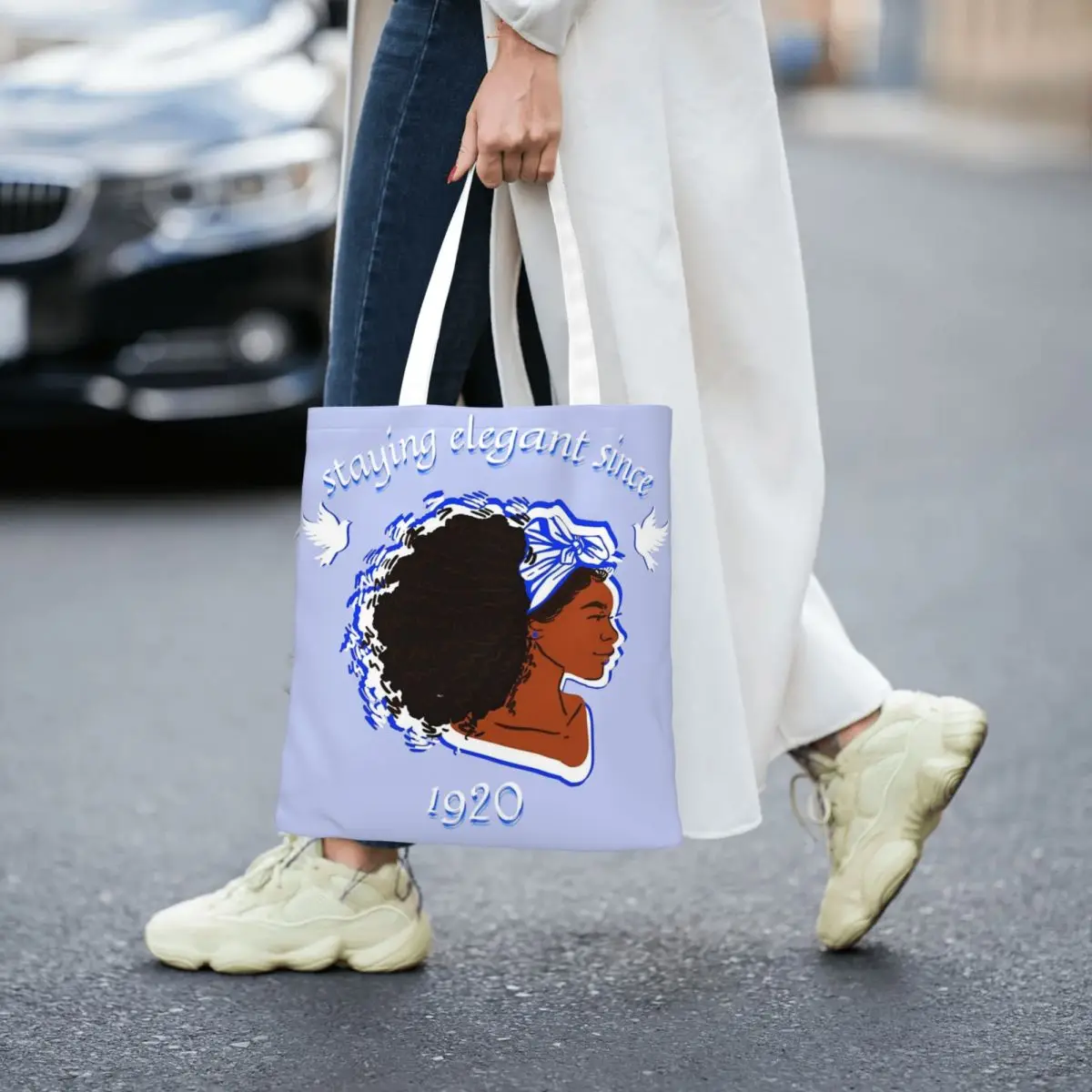 Sorority Zeta Phi Beta bleiben elegante Canvas Tote Handtasche Umhängetaschen wieder verwendbare Einkaufstaschen für Unisex