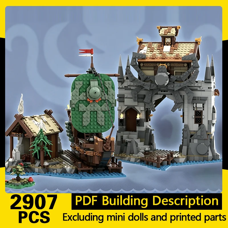 

Medieval Castle Model MOC Building Bricks Fortress Castle Dockyard Modular Technology Gifts Holiday Assemble Children Toys Suit