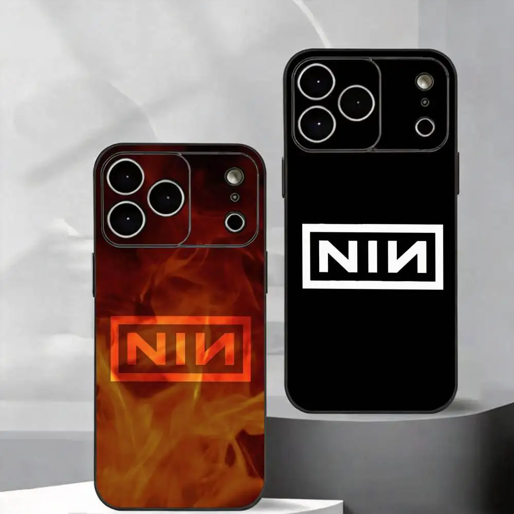 Capa de Telefone Impressa em TPU Ultrafina Nine Inch Nails para iPhone 11/12/13/14/15/16/17 Plus, Pro, Pro Max e Air