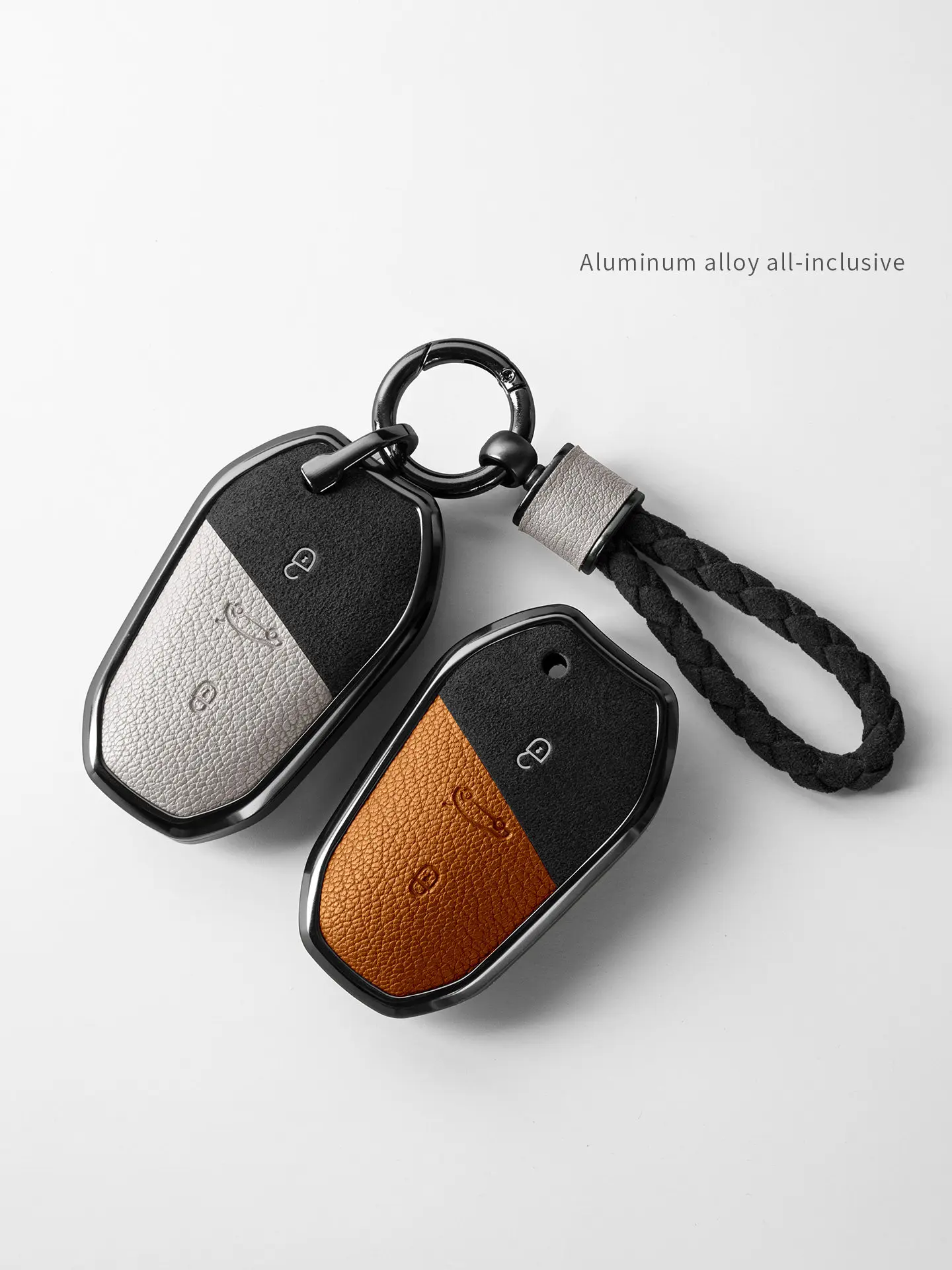 Car Key Case Cover For Peugeot 4008 5008 408 508L Keychain Zinc Alloy Leather Accessories