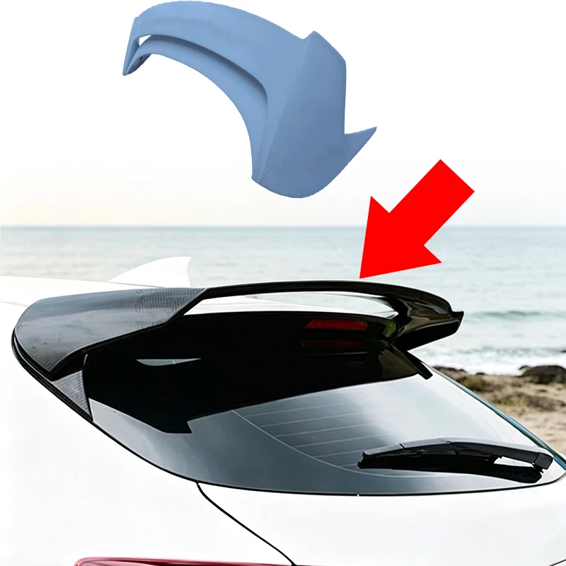 Double Deck Rear Roof Spoiler Top Wing For Mazda 3 Axela BM 2014‑2019 Hatchback Car Exterior Body Kits Auto Tuning Modification