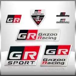 3D Aluminium Auto Styling GR Sport/GR Gazoo Racing Emblem Auto Körper Stamm Aufkleber Für Toyota C-HR RAV4 YARiS prius Harrier Corolla