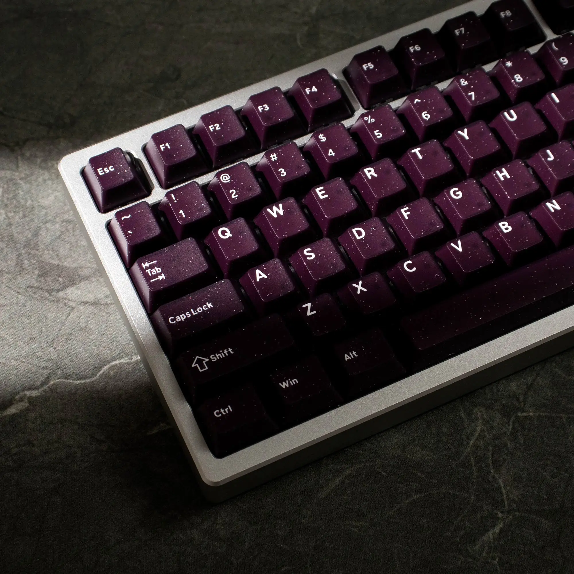 Vior Glitter Purple Translucent Keycaps Cherry Profile PBT Double Shot Keycaps for MX Switches Mechanical Keyboard Alice 7u