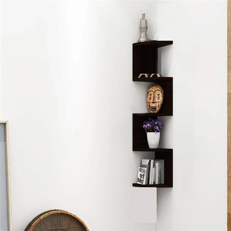 

Practical-Wall Mounted Corner Storage Rack Classic Wall Rack 5 Layers Semicircular Partitions For Bookshelf Storage Decoration