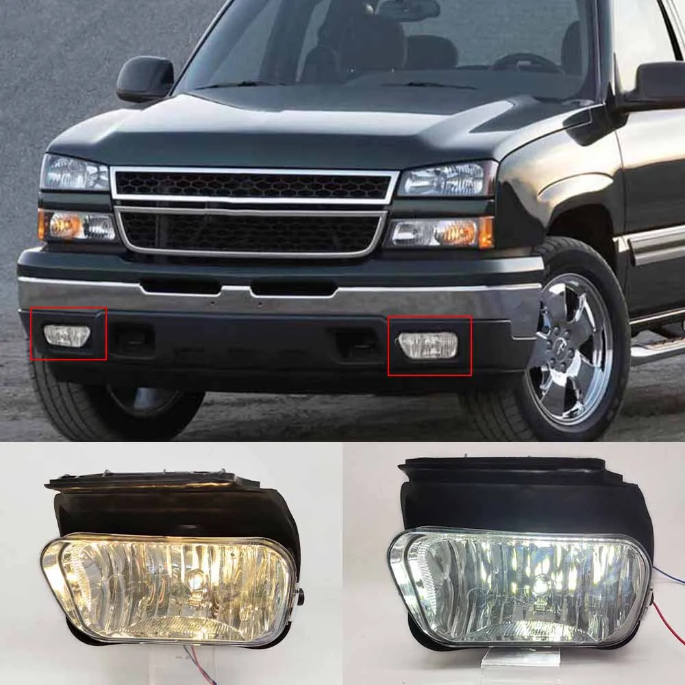 For Chevrolet 03-06 Solod Silverado front bumper halogen fog lamp assembly set