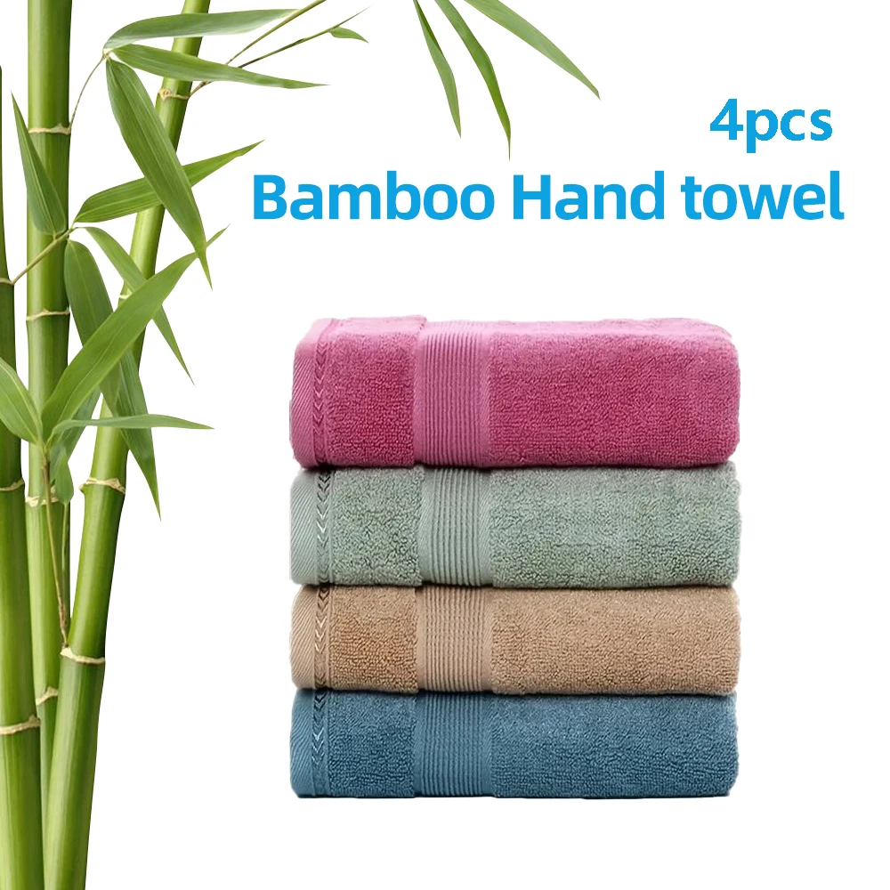 4pcs bamboo fiber Hand Towel Set, Terry Salon Towels, Gym, Kitchen and Spa, Perfect Towel Gift For Family