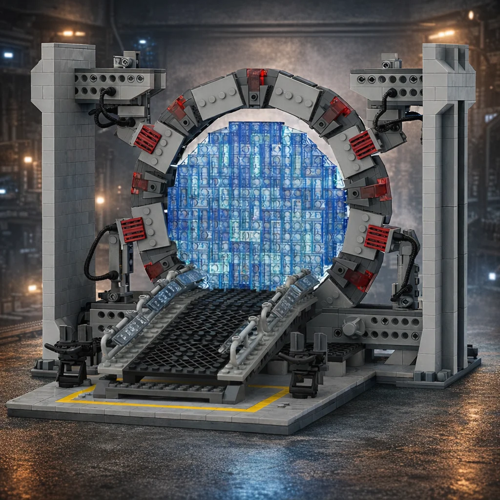 

MOC Sci-Fi Portal Building Blocks Model, Space Gateway DIY Assembly Bricks Toy, Desktop Display Gift for Kids Adults