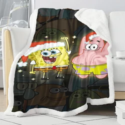 Spongebob Patrick  Baby Blanket Fleece Blankets Winter Luxury Furry And Throws Anime Home Microfiber Fabric