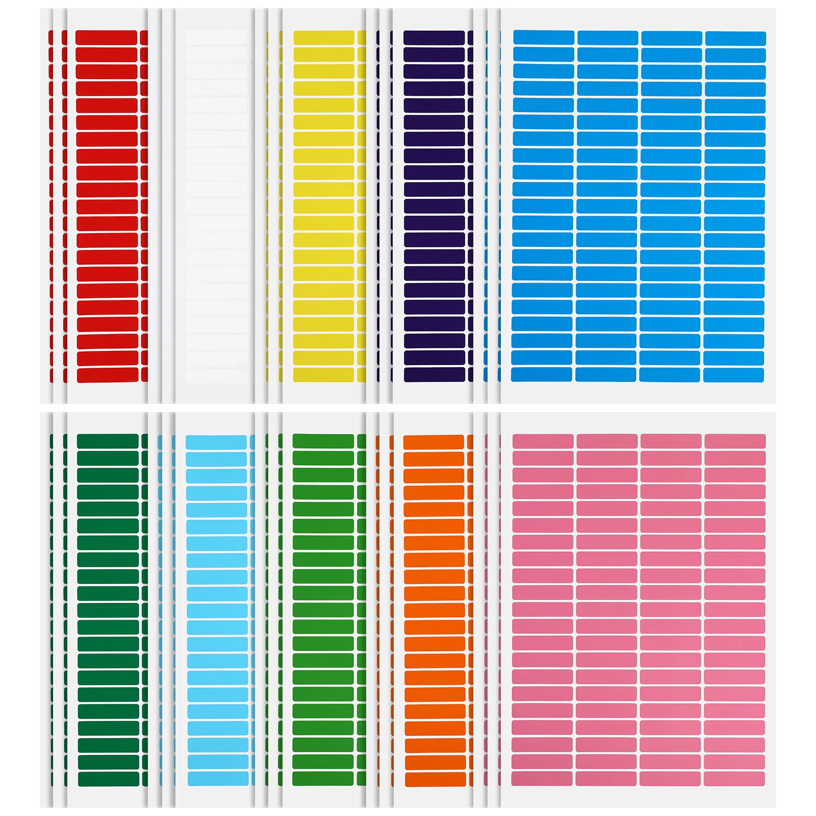 30 ورقة ملصقات ملونة، ملصقات مستطيلة ذات التصاق قوي لحاوية مجلد الملفات، علامة اسم منظمة المخزون