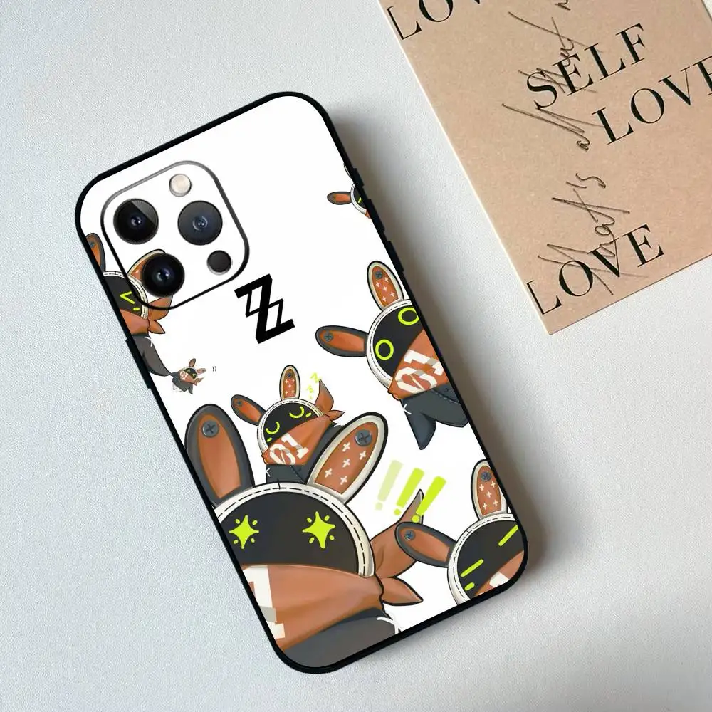 Z-Zenless Z-Zone Zero Bangboo  Phone Case For iPhone 17,16,15,14,13,12,11 Plus,Pro Max,XS,Soft Silicone Black Cover