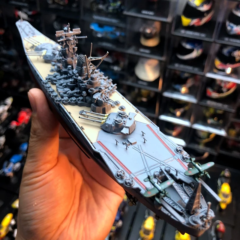 Ship model, alloy battleship, Japanese warship Yamato, hardback version, rich in details, movable main and auxiliary anti-aircra