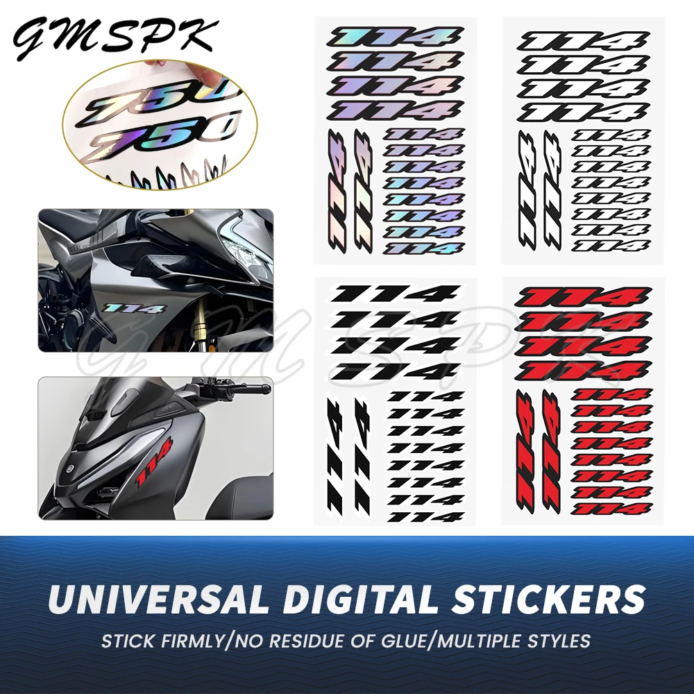 

Motorcycle 114 Number Stickers Fairing Helmet Tank Decals Fit for Harley Fat Bob Breakout Heritage Classic Street Bob 114 FLFBS