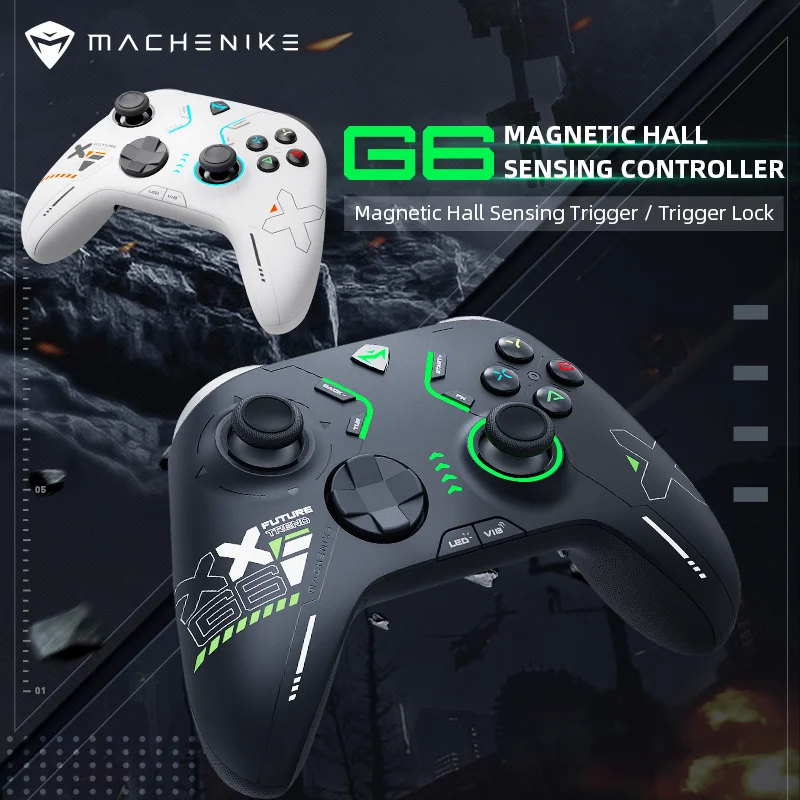 Controller di gioco wireless Machenike G6 Tri Mode Gamepad per Nintendo Switch Joystick ad effetto Hall per Switch PC