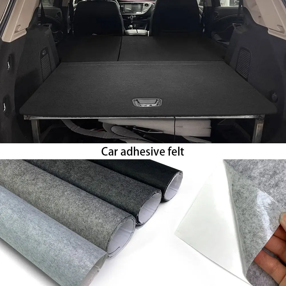 Non-Woven Fabric Car Felt Cloth Self-adhesive Carpet 30x100cm/50X100cm DIY Anti-noise Felt High Temperature Resistant