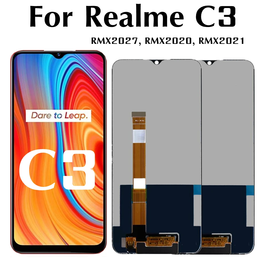 6.5 inch For Realme C3 LCD Display RMX2027 Touch Panel Glass Screen Digitizer Assembly For Realme C3 lcd