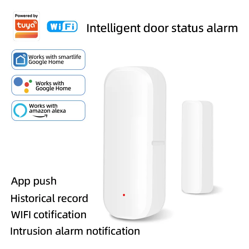 

Graffiti WiFi Smart Door Window Sensor Security Alarm Contact Sensor Automatic Alert for Home Office Electric Doors Windows