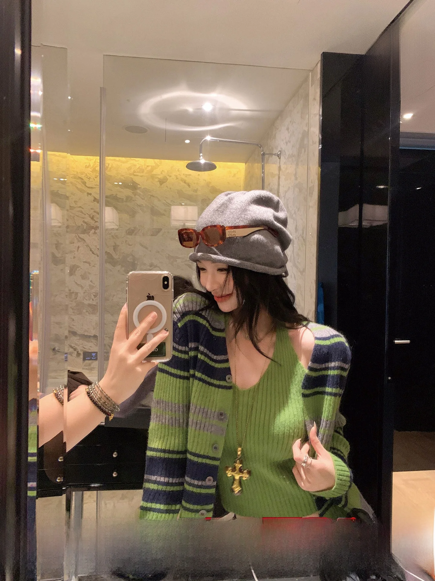 

Faionable Knitted Stripe Vest Ne Hanging Autumn Winter Two-Piece Set Women's Sle Commute Regular Fit Long Sve Sweater