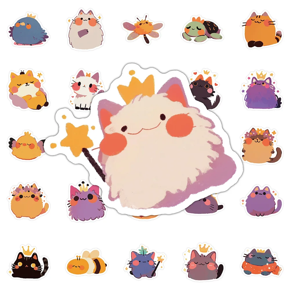 10/63PCS Kawaii Animal Sticker Funny Chicken Frog Cartoon Graffiti Decal Toy DIY Refrigerator Scrapbook Phone Case Water Cup