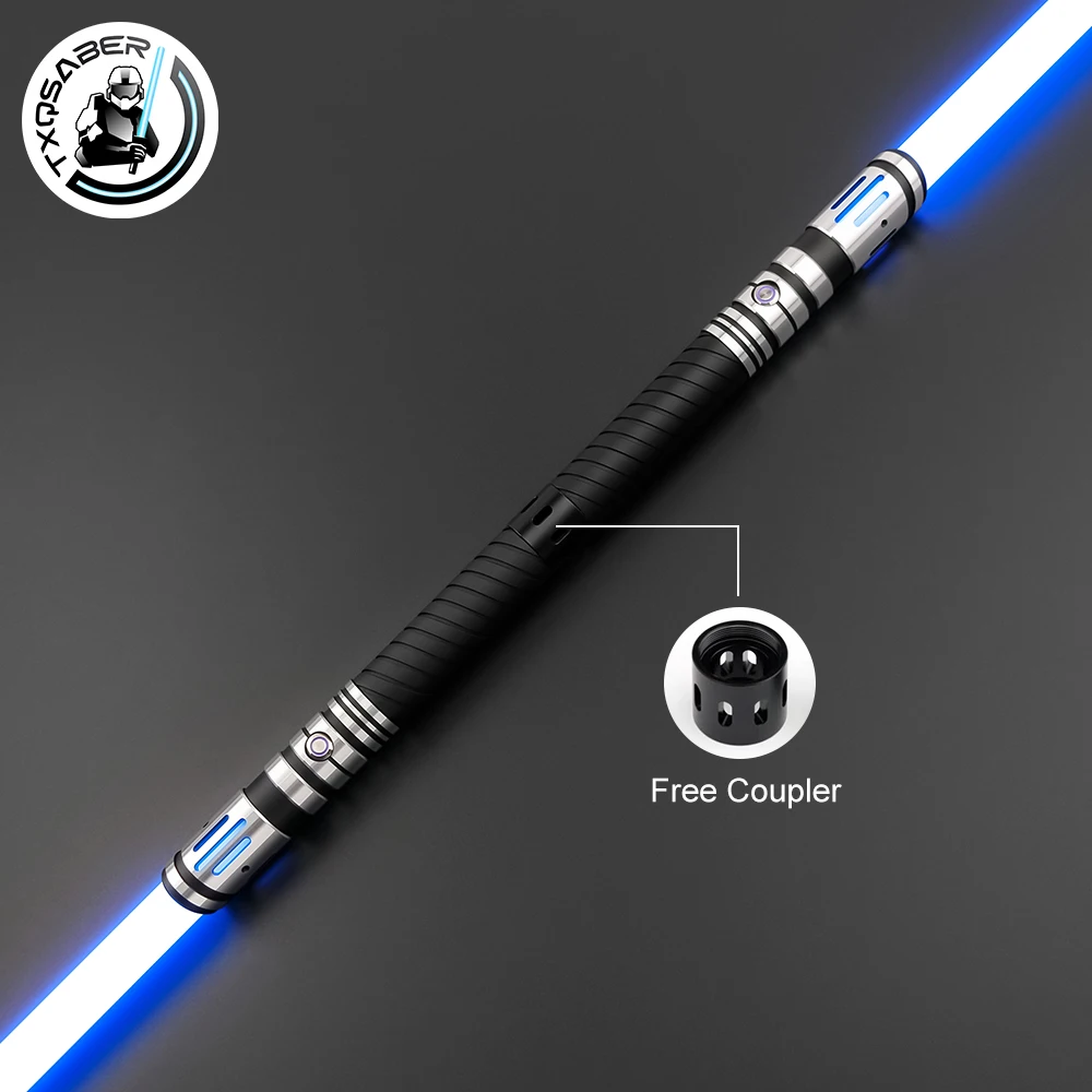 TXQSABER Lightsaber Staff SNV4 픽셀 블래스터 소드(탈착식 헤비 결투 더블 블레이드 금속 힐트 코스프레 완구 듀얼 세이버)