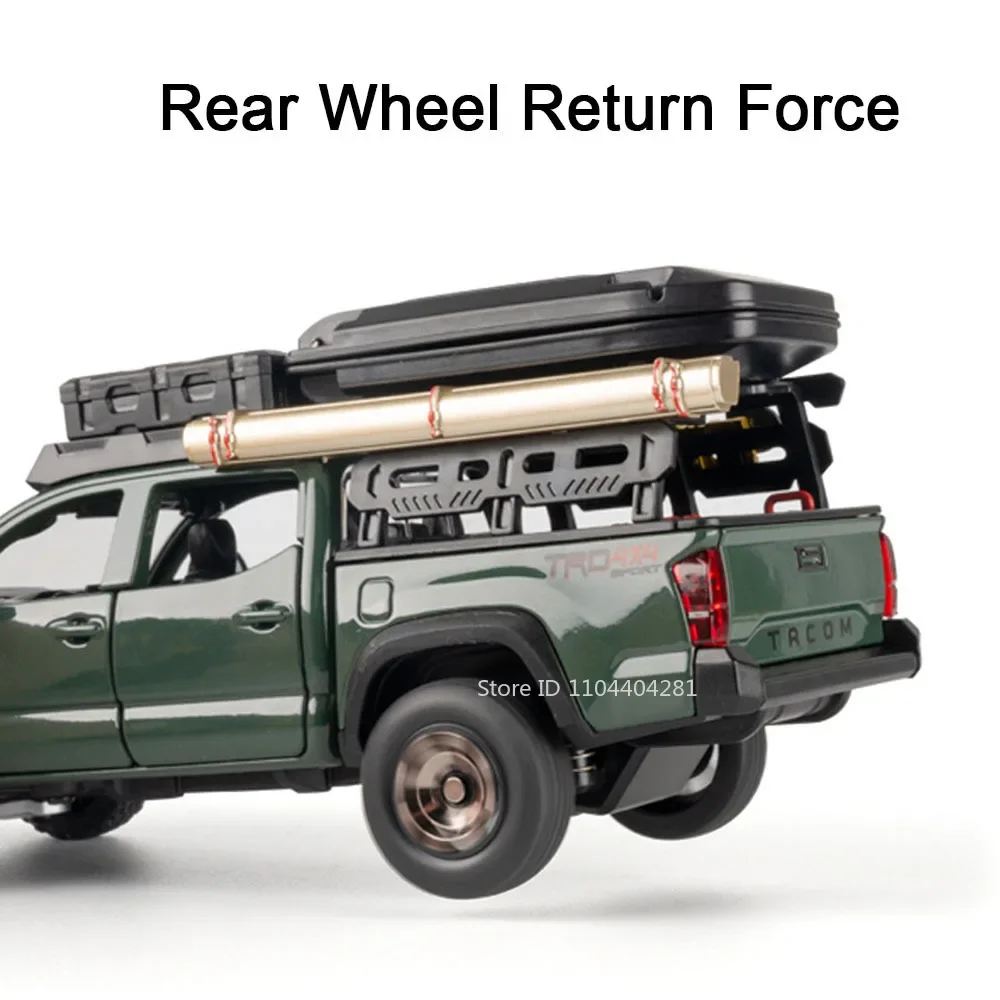 1:32 タコマ合金製おもちゃダイキャストモデル旅行版車ドア開閉音と光付きプルバックオフロード車子供向け友達へのプレゼント