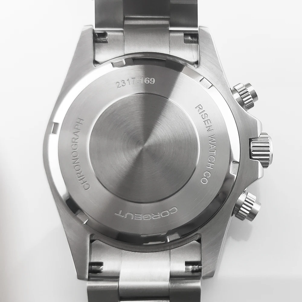 Benutzerdefiniertes Logo Panda-Zifferblatt Daytona Homage Uhr 40mm Edelstahl Saphirglas Keramik-Lünette Quarzwerk Luxus Herrenuhr RELOJ – Detail 8