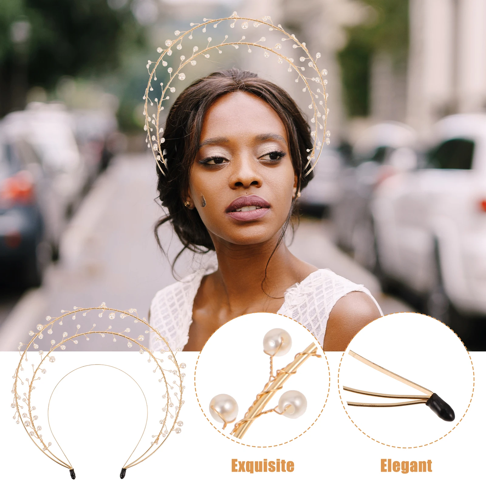 

Pearl Hair Crown Headdress Goddess Headband Lolita Festival Headbands for Women Zinc Alloy Headpiece Miss