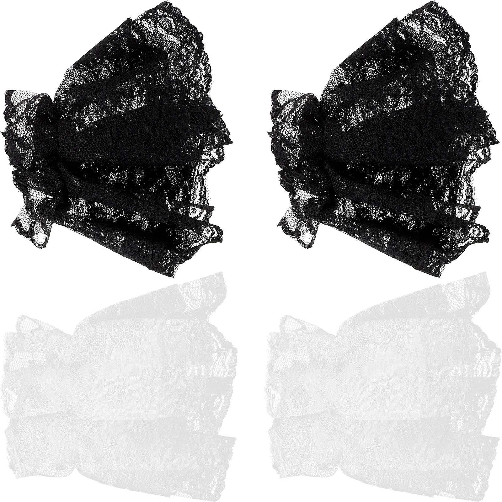 2Pairs الدانتيل المعصم الأكمام قصيرة قفازات اليد الأنيقة مثالية لحفل الزفاف لوليتا نمط اكسسوارات قفازات السيدات #3