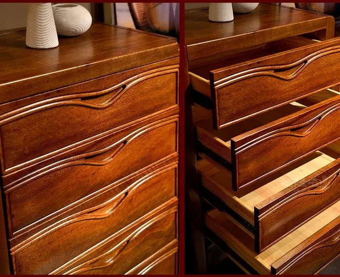 

All solid wood chest of drawers, wood walnut of three or four chest , Yulonan fu