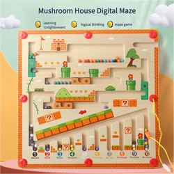 Children wood color digital cognitive classification magnetic machine maze children's educational toys 4-6 years old