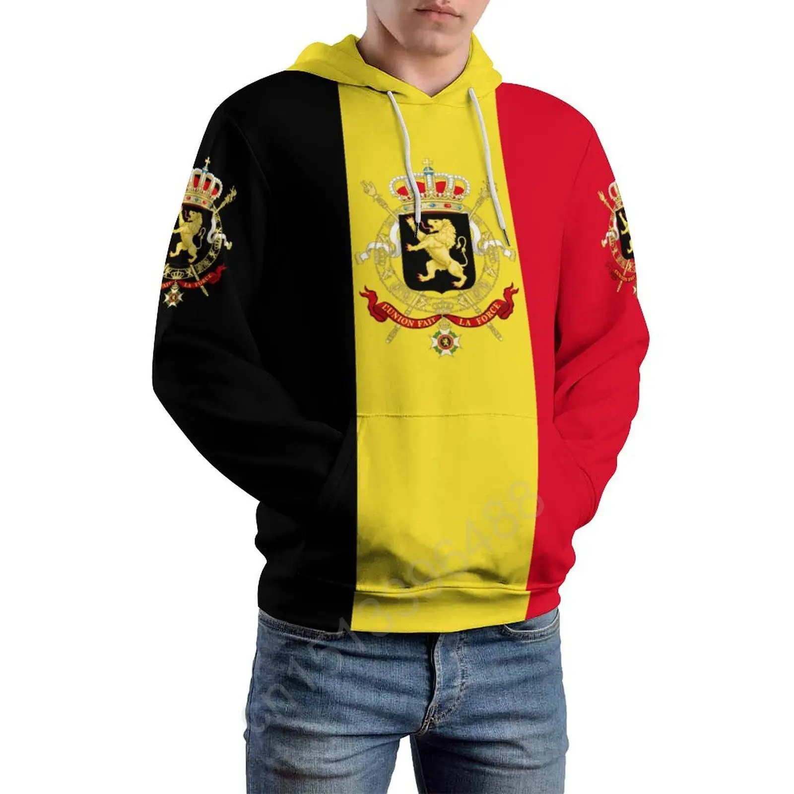 Belgium Country Flag 3D Hoodie Polyester Cool Men Women Harajuku Sweatshirt Unisex Casual Pullover Hoodies Custom Name