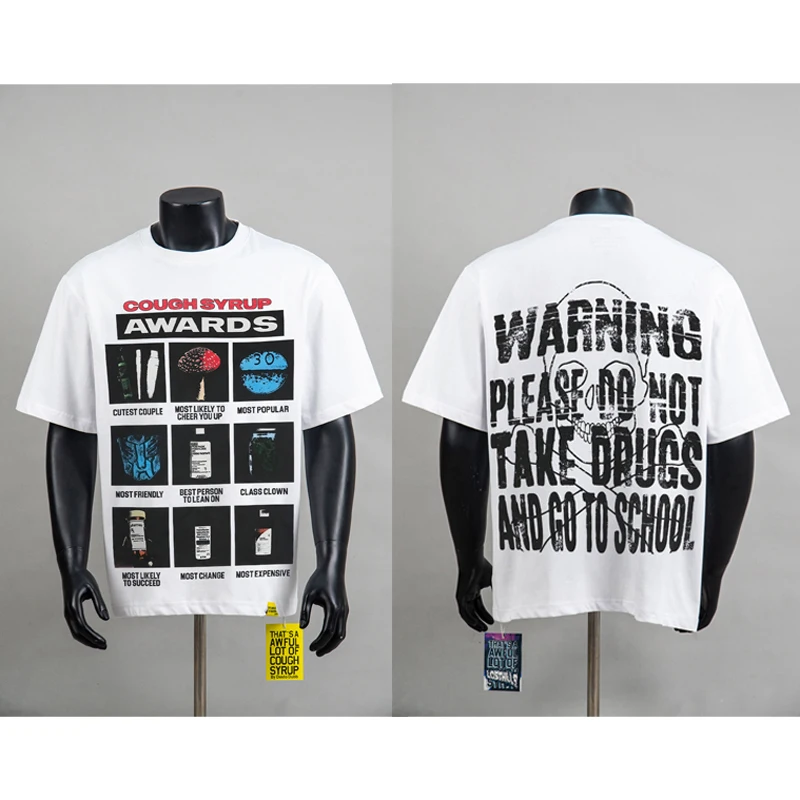 High Street Trend Brand New Fashion Casual Round Neck Short Sleeved T-shirt Quality THAT’S A AWFUL LOT OF COUGH SYRUP T-shirt