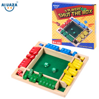 AIUAZA 1 Set Drinking Games, Wooden Board Game For 1-4 Players, Classic Family Game With 8pcs Dices, gaming gift