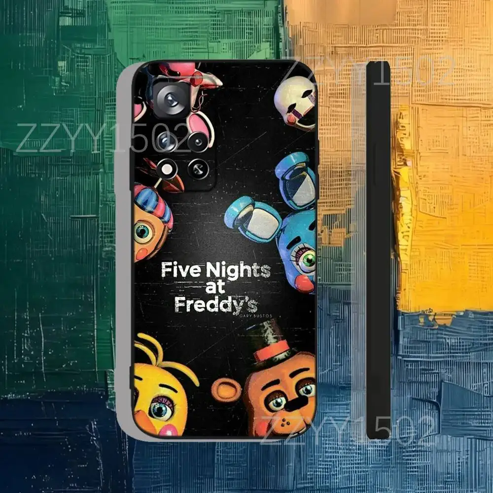 Funda de teléfono FNAF F-Five N-Nights at-Freddys para Samsung S25,S24,Ultra,S20,S30,Plus,S22,S23,Ultra,Plus,5G, silicona negra suave