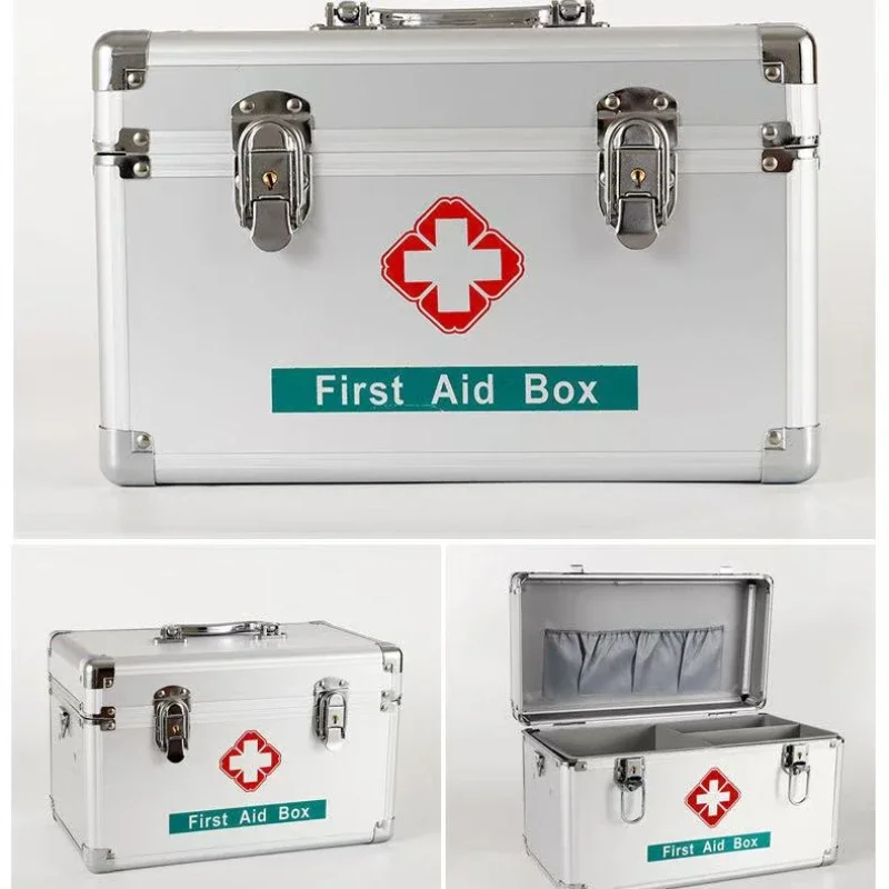 12 Inch Home Medicine Storage Box Portable First Aid Kit Thickened Multi-layer Medicine Storage Box Aluminum Alloy Medical Box