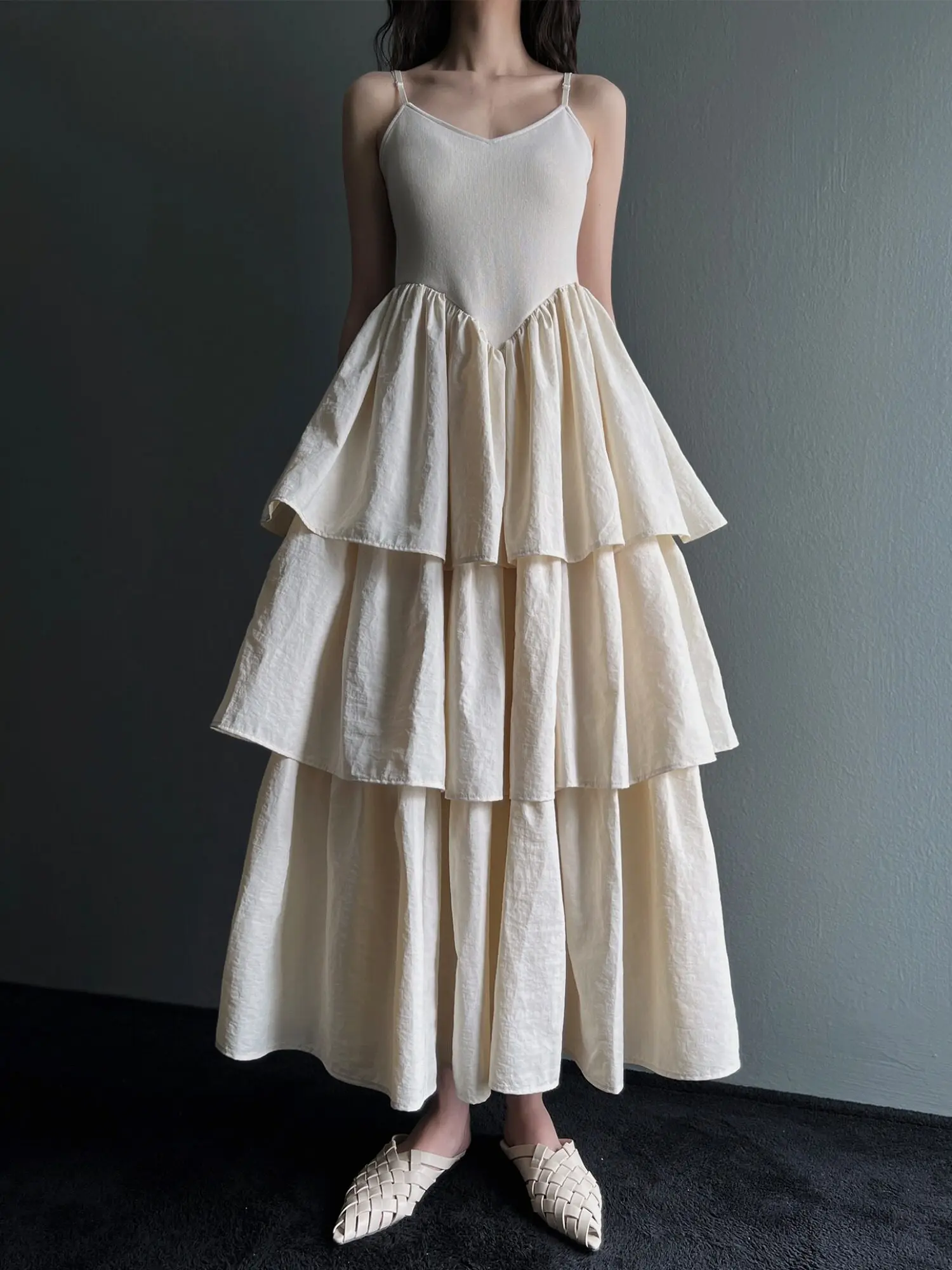 

Women Summer New Sleeveless Dress Female Solid Color Pullover Dresses Long Patchwork A-line Vestidos Dress