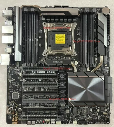 

Материнская плата ASUS WS X299 SAGE CEB, 8 × DDR4 128 ГБ, два слота M.2/U.2, два гигабитных сетевых порта, протестирована