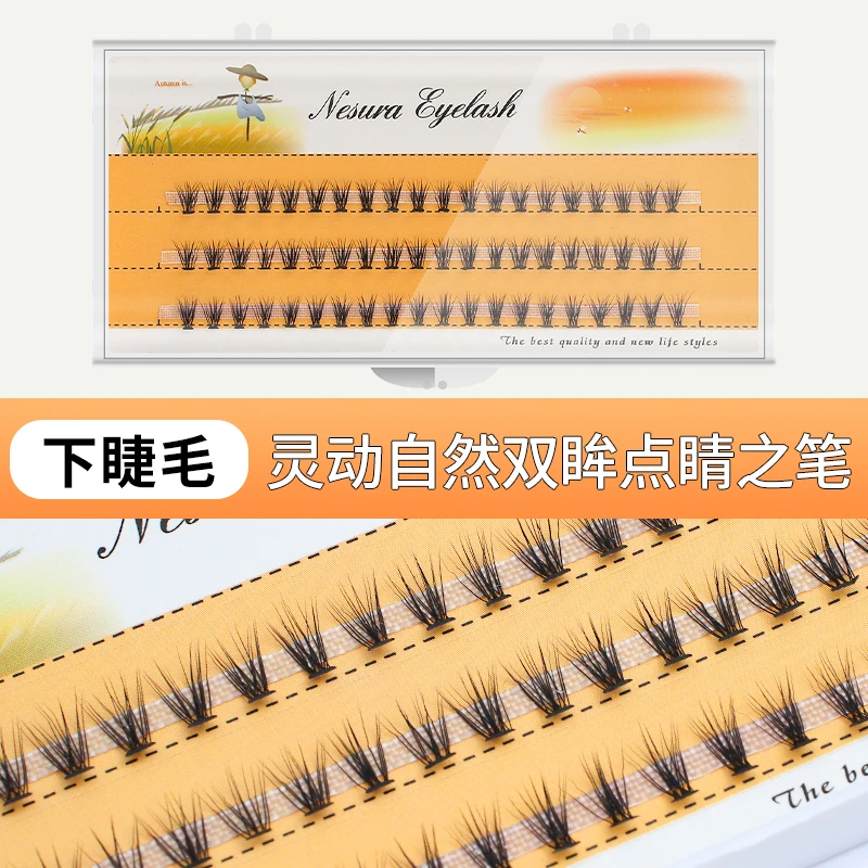 Grafting World Natural Grafted Eyelashes In A Single Cluster Of 10 Planted 6mm Hairs Naturally Thick Lower Lashes